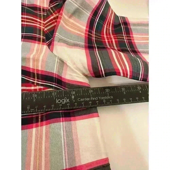 Crown & Ivy Womens Plaid Satin‎ Ruffle V-neck Blouse Top Small Multi Colored NWT - Picture 6 of 10